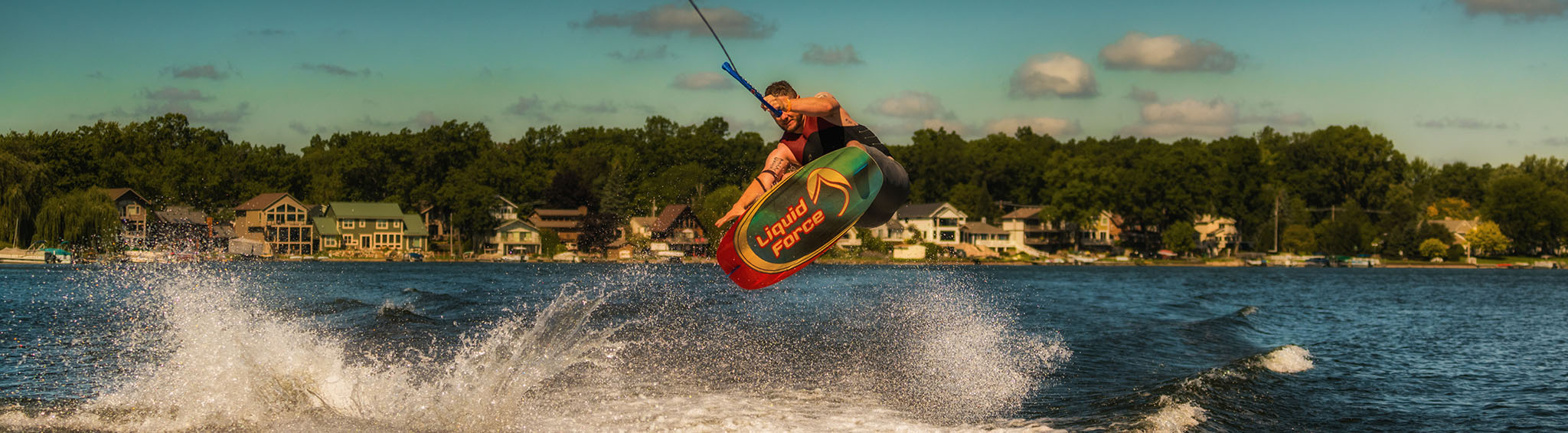 Man wakeboarding at Lake Lansing