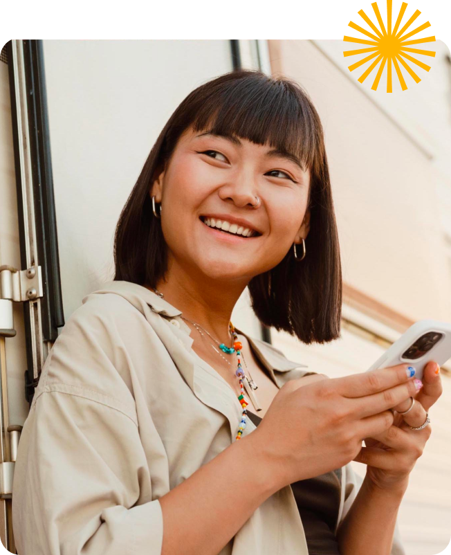 Woman using a phone